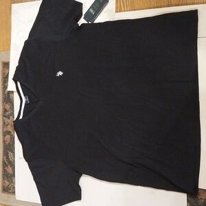 U.S.POLO ASSN. NWT Men's V-Neck Short Sleeve T-Shirt Size Large Black Cotton